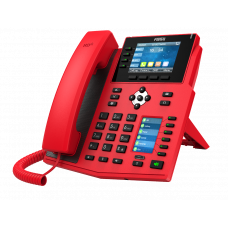 IP телефон Fanvil X5U красный, 16 SIP линий, HD-звук, цветной дисплей 3,5”, Bluetooth, PoE, с БП