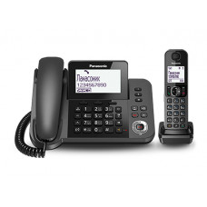 Радиотелефон DECT Panasonic KX-TGF320RU, проводная и беспроводная трубка, черный