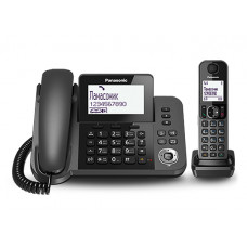 Радиотелефон DECT Panasonic KX-TGF310RU, проводная и беспроводная трубка, черный