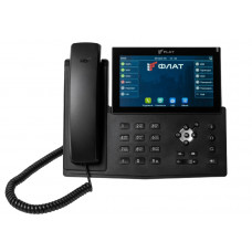 SIP видеотелефон Flat-Phone А10Р, 20 SIP линий, 2 порта 10/100/1000Мбит, цветной сенсорный дисплей 7”, PoE, с БП, ТОРП